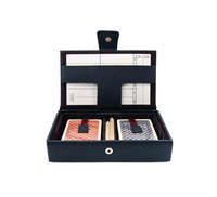 Boîte de rangement en cuir pour jeu de cartes Bridge