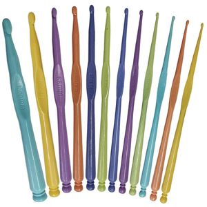 Conjunto largo de accesorios de costura de plástico portátil al por mayor con mango de ABS, manta de ganchillo de color DIY, herramienta de tejer hilo, estilo sencillo - Product Image 1