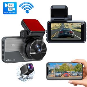 <span class=keywords><strong>3</strong></span> inç IPS ekran çift Lens kayıt çizgi kam 4K + 2K gece görüş araba şarjı Hardwire kiti Dvr WIFI araba Video kaydedici Dashcam - Product Image 2