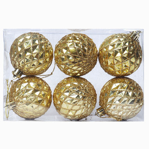 6cm <b>Plastic</b> Electroplated Special-shaped Christmas Ball Ornaments Hand Painted Round Baubles Xmas <b>Tree</b> Holiday Decorations - Product Image 3