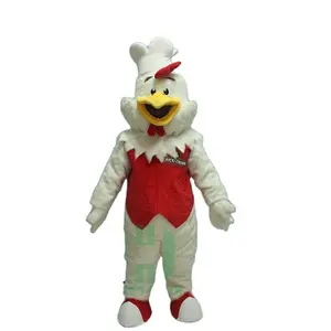 사용자 정의 귀여운 화이트 치킨 크리스마스 성인 마스코트 의상 성인 만화 캐릭터 커플 파티