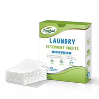 Nuohui OEM Private Label Eco-Friendly Plant-Based Biodegradable Laundry Detergent Sheets with Fresh Linen Scent and Medium Foam