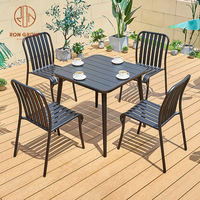 Table de salle à manger pour café, Bar, Restaurant, mobilier de jardin en plein air, Table carrée en aluminium moulé