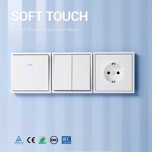 Interruptor de pared estándar europeo de 1 vía con indicador LED, interruptor táctil suave, PC ignífugo V-0, contacto plateado, 10A 250V, CE EMC - Product Image 4