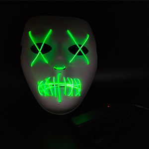 Disfraz de <span class=keywords><strong>Halloween</strong></span> para fiesta Rave, máscara LED colorida brillante con <span class=keywords><strong>purga</strong></span>, EL alambre - Product Image 6