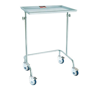 Chariot d'hôpital MJ12 en acier inoxydable, 4 roulettes, hauteur réglable, design industriel - Product Image 1