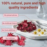 Teh Herbal Hibiscus, Teh Alami untuk Kesehatan Jantung, Mendukung Kadar Tekanan Darah & Detoksifikasi, OEM/ODM Tersedia