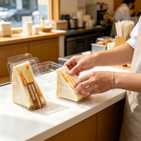 Scatola per Sandwich con Logo Personalizzato, Coperchio e Base in Plastica, Confezione di Lusso a Due Pezzi Trasparente