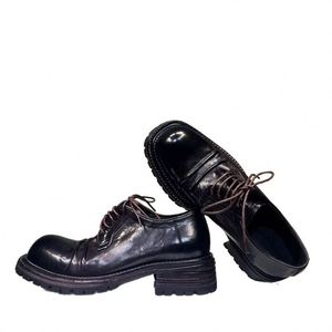 Chaussures Derby montantes pour hommes à lacets, décontractées d'été, à semelle épaisse antidérapante, rehaussantes, en cuir, vente en gros - Product Image 5