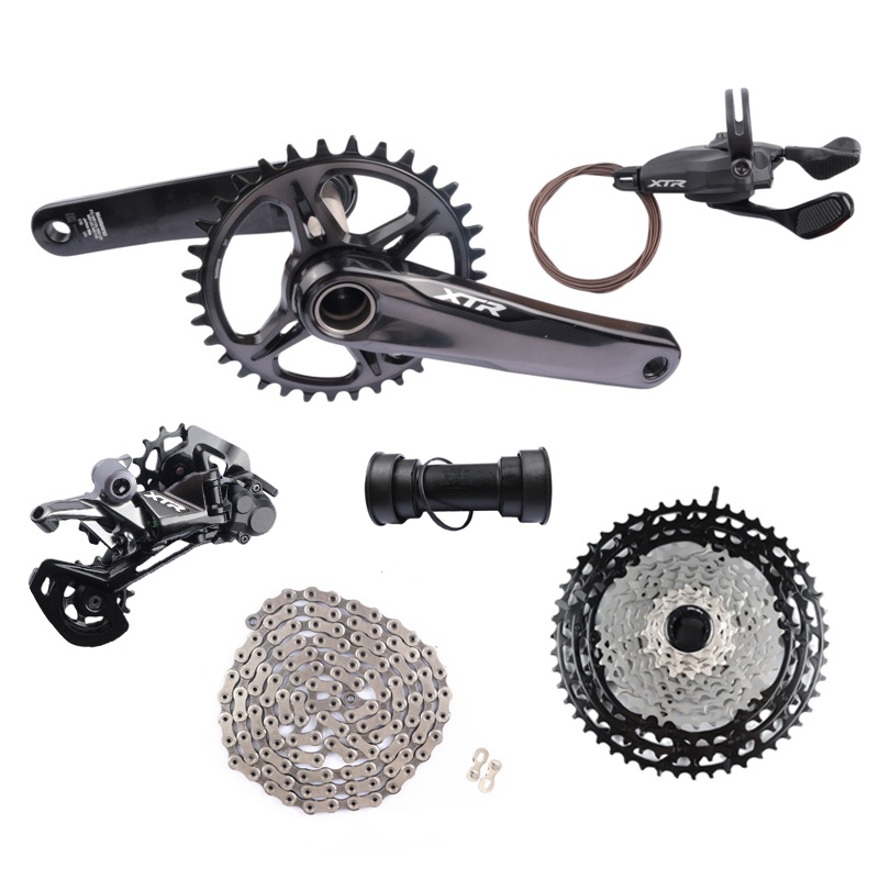 Shimano XTR M9100 Groupset 12s 165 170 175 Crank Cassette 10-51T SGS Desviador traseiro gaiola longa Shifter direito BB 126 Link Chain