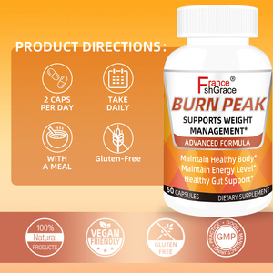 Wholesale Burn Peak Supplement Manufacturer Green <b>Tea</b> and <b>Apple</b> Cider Vinegar for Weight Management 60 Burn Peak Capsules - Product Image 4