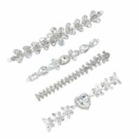 Chaîne de strass en cristal de verre en gros, motif floral, facettes, strass à coudre, applique, accessoires pour la tête, pour la danse, soirée
