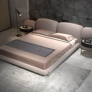 Cama grande de couro, cama grande de couro italiana de luxo moderna cama king size