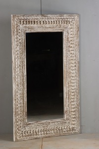 Handcrafted Solid Wood Wall <b>Mirror</b> with Vintage Style Frame Durable Wooden Construction and Elegant Decorative Accent - Product Image 6
