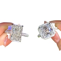 Bague de fiançailles solitaire en diamant de laboratoire taille radiant et taille ronde 3 carats, or massif 14K 18K, certifiée IGI CVD/HPHT, personnalisée pour femme