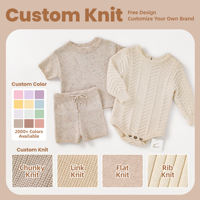 Ensembles de vêtements pour bébés et enfants personnalisés, en coton, manches courtes, pantalons et shorts, vêtements pour garçons et filles, pull en tricot pour bébé, ensemble de vêtements en deux pièces