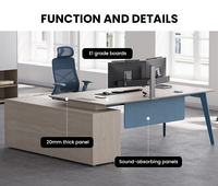 Bureau d'ordinateur moderne réglable, bureau à domicile, table d'étude et d'écriture, poste de travail ergonomique avec structure métallique robuste