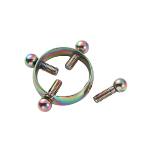 Anneaux de téton réglables en acier inoxydable, boucles de téton à vis sans perçage, boucles de téton barbell, bijoux de téton pour femmes - Product Image 3