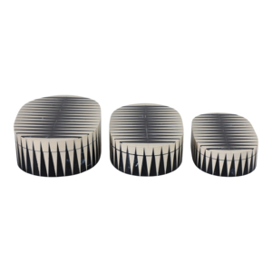 Set di Scatole Decorative Ovali a Scacchi in Resina e Legno con Coperchi per Gioielli e Arredamento Casa - Product Image 3