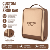 Sac à chaussures de golf en cuir PU personnalisé avec trous de ventilation, sac de rangement pour chaussures de sport et de voyage, porte-chaussures de golf