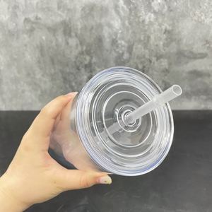 Double Walled Blank Clear Snow Globe Glitter 25Oz Plastic <b>Cup</b> Tumbler <b>Cups</b> for Uv Dtf Wraps With <b>Lid</b> <b>Straw</b> - Product Image 4