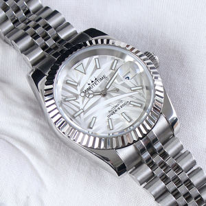 Montre mécanique personnalisée MINUTETIME NH35, mouvement automatique, cadran à motif de feuilles de luxe, montre étanche pour homme - Product Image 4