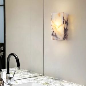 Luxe blanc cuboï<span class=keywords><strong>de</strong></span> pierre naturelle applique murale haut <span class=keywords><strong>de</strong></span> gamme chambre chevet LED applique salon <span class=keywords><strong>salle</strong></span> <span class=keywords><strong>de</strong></span> bain étanche <span class=keywords><strong>luminaire</strong></span> - Product Image 5