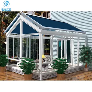 Intrekbare Hemelluifel Flat Top Outdoor Automatische Pergola Luifels 5X6M