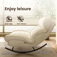 Fauteuil à bascule avec cadre en acier, dossier réglable, coussin ergonomique, fauteuil de salon moderne décoratif