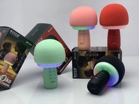 Système de cinéma maison portable WS-910 5W au design champignon, rechargeable, mini haut-parleur sans fil BT TWS TF avec lumière LED pour karaoké