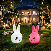 Décoration lumineuse LED en forme de lapin pour Halloween, Noël, Pâques, aménagement de pelouse, multicolore, télécommande