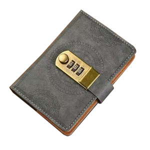 A5 Dày Sáng tạo PU da bìa cứng Retro mật khẩu có thể khóa máy tính xách tay - Product Image 6