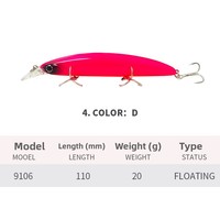 Aotuo Leurre Minnow Flottant Réaliste 110mm 20g pour Pêche en Eau Douce, Lancer Longue Distance, Idéal pour la Pêche au Bar et au Culter - Vente Chaude