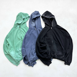 Sudadera con Capucha para Hombre, Sudadera Hecha a Mano con Efecto Desgastado y Lavado Ácido, Sudadera Unisex Personalizada, Fabricantes - Product Image 1