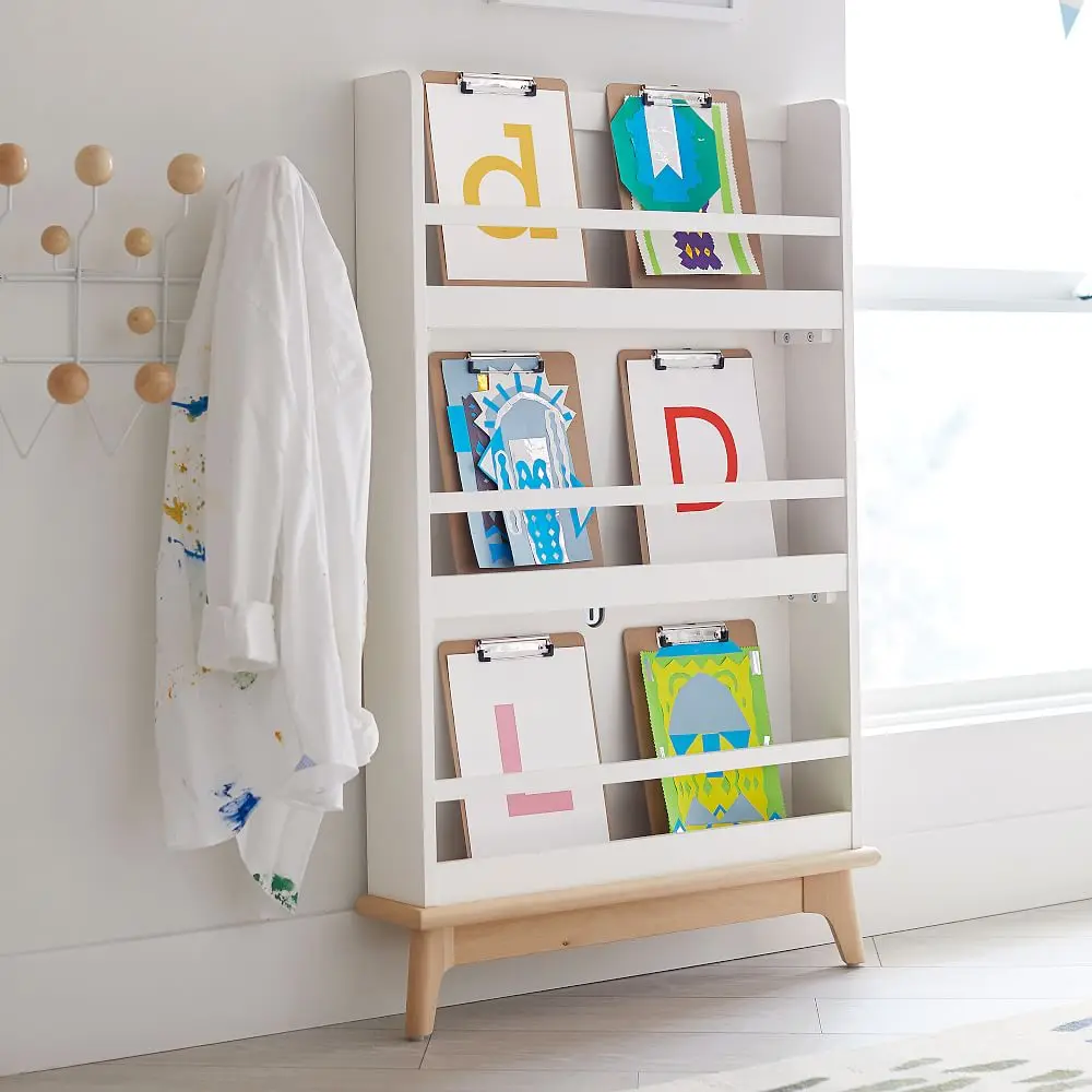 Simple Design Kids cabinet toy furniture storage rack white Children wooden bookrack  Bedroom furniture