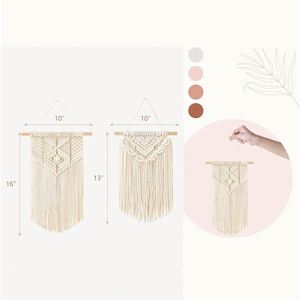 Mensola a Muro in Macrame Nera Appesa Nero Arte Animale Colorata Bambu Altri Decori Per La Casa Bagni Appendi Piante - Product Image 6