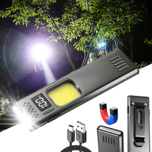 ไฟฉาย DC02 EDC ขนาด 10.5 ซม. บางเฉียบ 0.8 ซม. แบบ LED ชาร์จไฟได้ พร้อมคลิปหนีบและหน้าจอดิจิตอล - Product Image 2