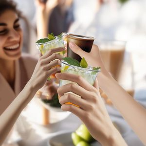Copas de <span class=keywords><strong>Vino</strong></span> Desechables sin Tallo de 12 oz, <span class=keywords><strong>Vasos</strong></span> de Plástico Transparente para Fiestas, Bodas, Cumpleaños, Cócteles, Decoraciones Navideñas - Product Image 5