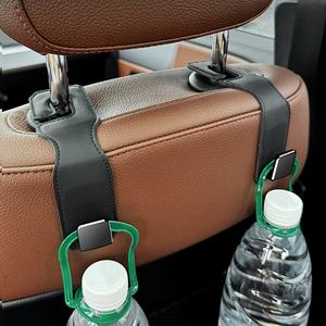 Gancho para Reposacabezas de Coche de Calidad Mayorista, Colgador Doble de Cuero Premium para Asiento Trasero, Universal, Gran Capacidad de Carga de 20 KG - Product Image 2