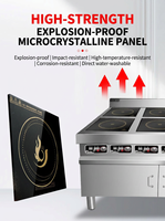 Cuisinière à induction professionnelle autonome Fuchu à quatre foyers, en acier inoxydable, économe en énergie, pour usage commercial
