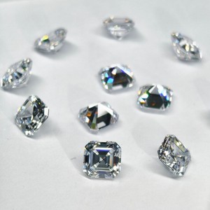 Asche Asscher Cut Cubic Zirconia Gemstone White Square For Jewelry Making - Product Image 2