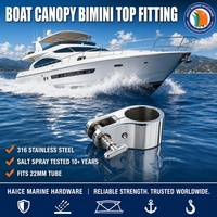 Support de fixation articulé en acier inoxydable 316 pour bimini marin, glissière à mâchoires pour tube de 1 pouce, accessoires de quincaillerie pour bateaux et yachts