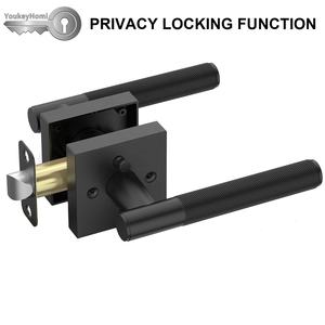 YoukeyHomi ホットセール プレミアム亜鉛合金製 多機能玄関キー付き プライバシー/通路用 ダミー角型ドア ナックルハンドルロック - Product Image 4