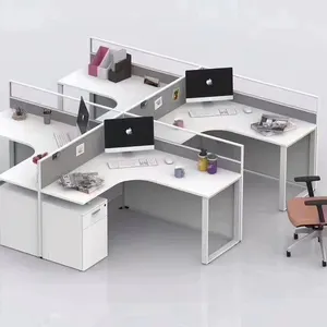 الحديثة تصميم وحدات حجرة مكتب عمل شاشة التقسيم مع 1-6 شخص محطة حجيرة مكتب