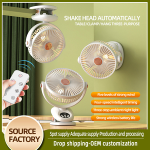 Mini ventilador portátil tipo C recargable 4000mAh soporte de viaje de escritorio ventilador montado en la pared ventilador de refrigeración Clip de escritorio portátil - Product Image 3