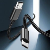 Câble d'alimentation d'usine de type C à 5 broches Mini câble de caméra Mini câble de charge USB C pour téléphone portable et ordinateur avec blindage de tresse