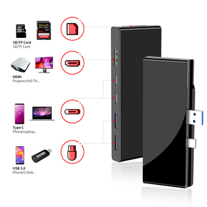 2 puerto usb-c a micro usb-Hd <span class=keywords><strong>multipuerto</strong></span> Av Digital <span class=keywords><strong>Hub</strong></span> para surface pro 7 tipo C <span class=keywords><strong>Hub</strong></span> usb tipo C a 3-Port Usb 3,0 <span class=keywords><strong>Hub</strong></span> - Product Image 5