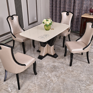 Juego de mesa y sillas de comedor clásico de madera, conjunto de lujo antiguo para restaurante - Product Image 1