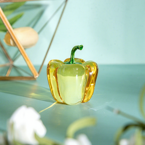 Adornos de <span class=keywords><strong>Cristal</strong></span> de Alta Calidad, Frutas y Verduras Simuladas, Pimientos Verdes Pequeños, Adornos para el Hogar y Restaurantes Chinos - Product Image 4