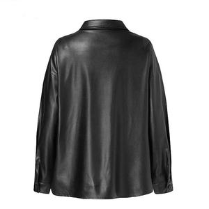 <span class=keywords><strong>Giacca</strong></span> in <span class=keywords><strong>ecopelle</strong></span> con bottoni a maniche lunghe in pelle PU Vintage da donna - Product Image 2